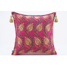 Fabric Pillow, Fabric Pillow 20x20, Mazenda Pink Water Line Tulip Pattern Turkish Jacquard Fabric Pillow, Accent Lumber Pillow