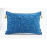 Fabric Pillow, Fabric Pillow 16x24, Navy Blue Arabian Night Pattern Turkish Fabric Pillow Cover, Chenille Bohemian Pillow