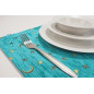 Place Mats,Table Linens 12x18,Turquoise Blue Arabian Night Pattern Turkish Fabric Table Mat, Table Decoration, Dining Placemats Place Mats,Table Linens 12x18,Turquoise Blue Arabian Night Pattern Turkish Fabric Table Mat, Table Decoration, Dining Placemats