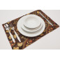 PlaceMat, Table Linens 12x18,Brown Carnation Pattern Turkish Fabric Table Mat,Table Decoration,Living,Kitchen Dining Decoration PlaceMat, Table Linens 12x18,Brown Carnation Pattern Turkish Fabric Table Mat,Table Decoration,Living,Kitchen Dining Decoration