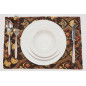 PlaceMat, Table Linens 12x18,Brown Carnation Pattern Turkish Fabric Table Mat,Table Decoration,Living,Kitchen Dining Decoration PlaceMat, Table Linens 12x18,Brown Carnation Pattern Turkish Fabric Table Mat,Table Decoration,Living,Kitchen Dining Decoration