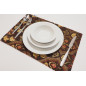 PlaceMat, Table Linens 12x18,Brown Carnation Pattern Turkish Fabric Table Mat,Table Decoration,Living,Kitchen Dining Decoration PlaceMat, Table Linens 12x18,Brown Carnation Pattern Turkish Fabric Table Mat,Table Decoration,Living,Kitchen Dining Decoration