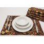 PlaceMat, Table Linens 12x18,Brown Carnation Pattern Turkish Fabric Table Mat,Table Decoration,Living,Kitchen Dining Decoration PlaceMat, Table Linens 12x18,Brown Carnation Pattern Turkish Fabric Table Mat,Table Decoration,Living,Kitchen Dining Decoration