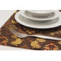 PlaceMat, Table Linens 12x18,Brown Carnation Pattern Turkish Fabric Table Mat,Table Decoration,Living,Kitchen Dining Decoration PlaceMat, Table Linens 12x18,Brown Carnation Pattern Turkish Fabric Table Mat,Table Decoration,Living,Kitchen Dining Decoration