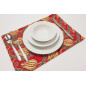 Place Mats, Table Linens 12x18, Red Water Line Tulip Pattern Turkish Fabric Table Mat, Table Decoration, Living, Kitchen Dining Place Mats, Table Linens 12x18, Red Water Line Tulip Pattern Turkish Fabric Table Mat, Table Decoration, Living, Kitchen Dining
