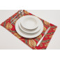 Place Mats, Table Linens 12x18, Red Water Line Tulip Pattern Turkish Fabric Table Mat, Table Decoration, Living, Kitchen Dining Place Mats, Table Linens 12x18, Red Water Line Tulip Pattern Turkish Fabric Table Mat, Table Decoration, Living, Kitchen Dining