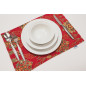Place Mat,Table Linens 12x18,Red Topkapi Palace Tulip Pattern Turkish Fabric Table Mat, Table Decoration, Living Kitchen Dining Place Mat,Table Linens 12x18,Red Topkapi Palace Tulip Pattern Turkish Fabric Table Mat, Table Decoration, Living Kitchen Dining