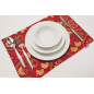 PlaceMat, Table Linens 12x18, Red Carnation Pattern Turkish Fabric Table Mat,Table Decoration, Living,Kitchen Dining Decoration PlaceMat, Table Linens 12x18, Red Carnation Pattern Turkish Fabric Table Mat,Table Decoration, Living,Kitchen Dining Decoration