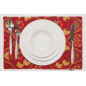 PlaceMat, Table Linens 12x18, Red Carnation Pattern Turkish Fabric Table Mat,Table Decoration, Living,Kitchen Dining Decoration PlaceMat, Table Linens 12x18, Red Carnation Pattern Turkish Fabric Table Mat,Table Decoration, Living,Kitchen Dining Decoration
