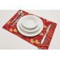 PlaceMat, Table Linens 12x18, Red Carnation Pattern Turkish Fabric Table Mat,Table Decoration, Living,Kitchen Dining Decoration PlaceMat, Table Linens 12x18, Red Carnation Pattern Turkish Fabric Table Mat,Table Decoration, Living,Kitchen Dining Decoration