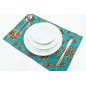 PlaceMats,Table Linens 12x18, Turquoise Blue Topkapi Palace Tulip Pattern Turkish Fabric Table Mat, Table Decoration for Dining PlaceMats,Table Linens 12x18, Turquoise Blue Topkapi Palace Tulip Pattern Turkish Fabric Table Mat, Table Decoration for Dining