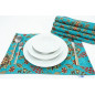 PlaceMats,Table Linens 12x18, Turquoise Blue Topkapi Palace Tulip Pattern Turkish Fabric Table Mat, Table Decoration for Dining PlaceMats,Table Linens 12x18, Turquoise Blue Topkapi Palace Tulip Pattern Turkish Fabric Table Mat, Table Decoration for Dining