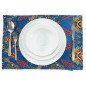 Place Mats,Table Linens 12x18, Navy Blue Topkapi Palace Tulip Pattern Turkish Fabric Table Mat, Table Decoration,Kitchen Dining Place Mats,Table Linens 12x18, Navy Blue Topkapi Palace Tulip Pattern Turkish Fabric Table Mat, Table Decoration,Kitchen Dining