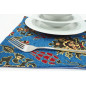 Place Mats,Table Linens 12x18, Navy Blue Topkapi Palace Tulip Pattern Turkish Fabric Table Mat, Table Decoration,Kitchen Dining Place Mats,Table Linens 12x18, Navy Blue Topkapi Palace Tulip Pattern Turkish Fabric Table Mat, Table Decoration,Kitchen Dining