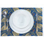 PlaceMat,Table Linens 12x18,Navy Blue Water Line Tulip Pattern Turkish Fabric Table Mat,Table Decoration,Living, Kitchen Dining PlaceMat,Table Linens 12x18,Navy Blue Water Line Tulip Pattern Turkish Fabric Table Mat,Table Decoration,Living, Kitchen Dining