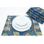 PlaceMat,Table Linens 12x18,Navy Blue Water Line Tulip Pattern Turkish Fabric Table Mat,Table Decoration,Living, Kitchen Dining PlaceMat,Table Linens 12x18,Navy Blue Water Line Tulip Pattern Turkish Fabric Table Mat,Table Decoration,Living, Kitchen Dining