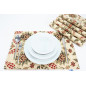 Place Mat,Table Linens 12x18,Beige Topkapi Palace Tulip Pattern Turkish Fabric Table Mat,Table Decoration,Living Kitchen Dining Place Mat,Table Linens 12x18,Beige Topkapi Palace Tulip Pattern Turkish Fabric Table Mat,Table Decoration,Living Kitchen Dining
