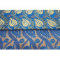 Upholstery Fabric, Turkish Fabric By the Meter, By the Yard, Navy Blue Tulip Pattern Jacquard Chenille