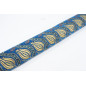 Upholstery Fabric, Turkish Fabric By the Meter, By the Yard, Navy Blue Tulip Pattern Jacquard Chenille