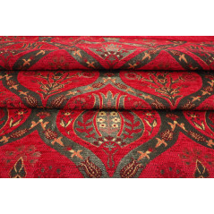  Upholstery Fabric, Turkish Fabric by The Meter, by The Yard,  Red Tulip Pattern Jacquard Chenille Upholstery Fabric - 1 Meter - (US$29)