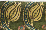 Upholstery Fabric, Turkish Fabric By the Meter, By the Yard, Moss Green Tulip Pattern Jacquard Chenille Upholstery Fabric, Turkish Fabric By the Meter, By the Yard, Moss Green Tulip Pattern Jacquard Chenille