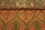 Upholstery Fabric, Turkish Fabric By the Meter, By the Yard, Moss Green Tulip Pattern Jacquard Chenille Upholstery Fabric, Turkish Fabric By the Meter, By the Yard, Moss Green Tulip Pattern Jacquard Chenille