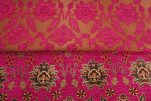 Upholstery Fabric, Turkish Fabric By the Meter, By the Yard, Pink Tulip Pattern Jacquard Chenille Upholstery Fabric