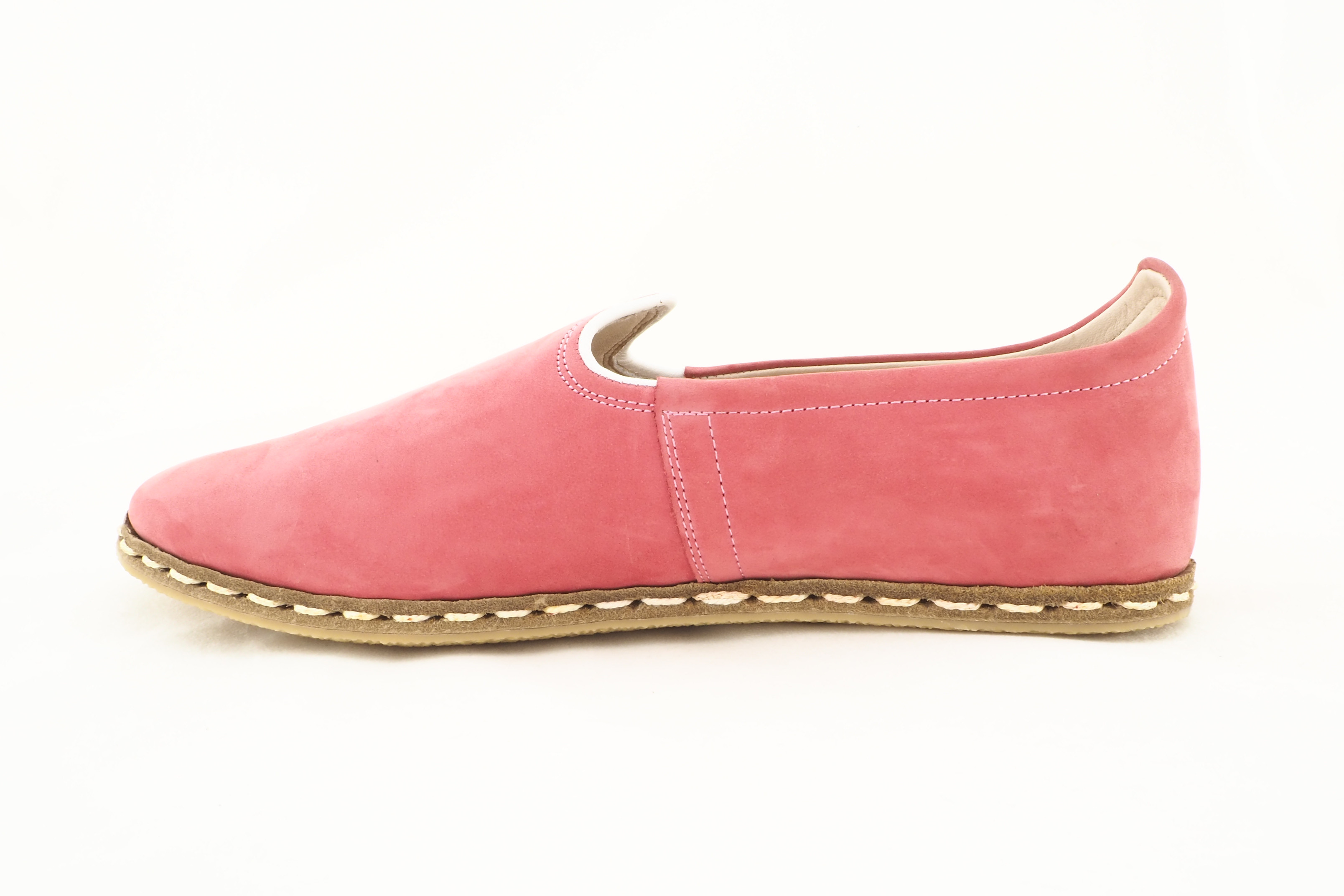 Women Shoes Handmade Pink Leather Turkish Yemeni Rubber Sole Zapatos Zapatos para mujer Zapatos sin cordones 