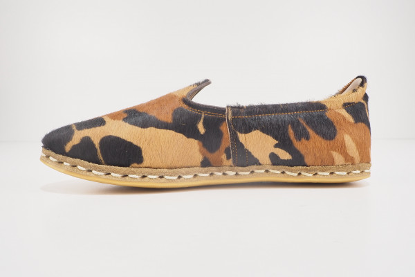 Turkish Yemeni  Camouflage pattern Handmade and Hand Stitched Leather Shoes