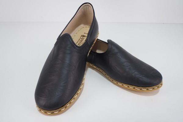 Turkish Yemeni Black Hand Stitched Leather Shoes