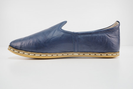 Leather Turkish Slip On Loafer Blue Color Men Sneaker Shoe Leather Handmade Sanah Sneaker