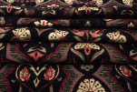 Upholstery Fabric, Turkish Fabric By the Meter, By the Yard, Black Carnation Pattern Jacquard Chenille Upholstery Fabric, Turkish Fabric By the Meter, By the Yard, Black Carnation Pattern Jacquard Chenille