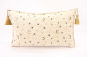 Turkish Fabric Pillow 12x20, Beige Arabian Night Pattern Decorative Ottoman Fabric Pillow
