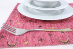 Place Mat,Table Linens 12x18,Pale Pink Arabian Night Pattern Turkish Fabric Chenille Place Mat,Table Decoration,Dining Placemat Place Mat,Table Linens 12x18,Pale Pink Arabian Night Pattern Turkish Fabric Chenille Place Mat,Table Decoration,Dining Placemat