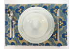Place Mat,Table Linens 12x18,Navy Blue Tiger Eyes Pattern Turkish Fabric Table Mat, Table Decoration, Dining Placemat, Placemat Place Mat,Table Linens 12x18,Navy Blue Tiger Eyes Pattern Turkish Fabric Table Mat, Table Decoration, Dining Placemat, Placemat