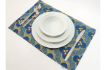 Place Mat,Table Linens 12x18,Navy Blue Tiger Eyes Pattern Turkish Fabric Table Mat, Table Decoration, Dining Placemat, Placemat Place Mat,Table Linens 12x18,Navy Blue Tiger Eyes Pattern Turkish Fabric Table Mat, Table Decoration, Dining Placemat, Placemat