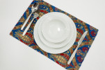 Place Mats, Table Linens 12x18, Navy Blue Morocco Pattern Turkish Fabric Table Mats, Table Decoration, Kitchen Dining Placemats Place Mats, Table Linens 12x18, Navy Blue Morocco Pattern Turkish Fabric Table Mats, Table Decoration, Kitchen Dining Placemats
