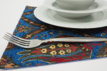 Place Mats, Table Linens 12x18, Navy Blue Morocco Pattern Turkish Fabric Table Mats, Table Decoration, Kitchen Dining Placemats Place Mats, Table Linens 12x18, Navy Blue Morocco Pattern Turkish Fabric Table Mats, Table Decoration, Kitchen Dining Placemats