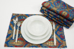 Place Mats, Table Linens 12x18, Navy Blue Morocco Pattern Turkish Fabric Table Mats, Table Decoration, Kitchen Dining Placemats Place Mats, Table Linens 12x18, Navy Blue Morocco Pattern Turkish Fabric Table Mats, Table Decoration, Kitchen Dining Placemats