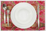Place Mats,Table Linens 12x18,Mazenda Pink Morocco Pattern Turkish Fabric Table Mat, Table Decoration, Kitchen Dining Placemats Place Mats,Table Linens 12x18,Mazenda Pink Morocco Pattern Turkish Fabric Table Mat, Table Decoration, Kitchen Dining Placemats