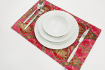 Place Mats,Table Linens 12x18,Mazenda Pink Morocco Pattern Turkish Fabric Table Mat, Table Decoration, Kitchen Dining Placemats Place Mats,Table Linens 12x18,Mazenda Pink Morocco Pattern Turkish Fabric Table Mat, Table Decoration, Kitchen Dining Placemats