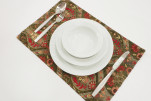 Place Mats, Table Linens 12x18, Moss Green Morocco Pattern Turkish Fabric Table Mat, Table Decoration, Kitchen Dining Placemats Place Mats, Table Linens 12x18, Moss Green Morocco Pattern Turkish Fabric Table Mat, Table Decoration, Kitchen Dining Placemats