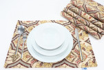 PlaceMat,Table Linens 12x18,Beige Carnation Pattern Turkish Fabric Table Mat,Table Decoration, Living,Kitchen Dining Decoration PlaceMat,Table Linens 12x18,Beige Carnation Pattern Turkish Fabric Table Mat,Table Decoration, Living,Kitchen Dining Decoration