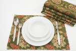 Place Mats,Table Linens 12x18,Moss Green Topkapi Palace Tulip Pattern Turkish Fabric Table Mat, Table Decoration,Kitchen Dining Place Mats,Table Linens 12x18,Moss Green Topkapi Palace Tulip Pattern Turkish Fabric Table Mat, Table Decoration,Kitchen Dining
