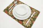Place Mats,Table Linens 12x18,Moss Green Topkapi Palace Tulip Pattern Turkish Fabric Table Mat, Table Decoration,Kitchen Dining Place Mats,Table Linens 12x18,Moss Green Topkapi Palace Tulip Pattern Turkish Fabric Table Mat, Table Decoration,Kitchen Dining