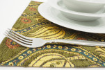 PlaceMat,Table Linens 12x18,Moss Green Water Line Tulip Pattern Turkish Fabric Table Mat,Table Decoration,Living,Kitchen Dining PlaceMat,Table Linens 12x18,Moss Green Water Line Tulip Pattern Turkish Fabric Table Mat,Table Decoration,Living,Kitchen Dining
