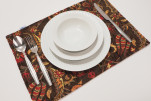 PlaceMats, Table Linens 12x18, Brown Caucasus Carnation Pattern Turkish Fabric Table Mat, Table Decoration, Home Living, Dining PlaceMats, Table Linens 12x18, Brown Caucasus Carnation Pattern Turkish Fabric Table Mat, Table Decoration, Home Living, Dining