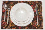 PlaceMats, Table Linens 12x18, Brown Caucasus Carnation Pattern Turkish Fabric Table Mat, Table Decoration, Home Living, Dining PlaceMats, Table Linens 12x18, Brown Caucasus Carnation Pattern Turkish Fabric Table Mat, Table Decoration, Home Living, Dining