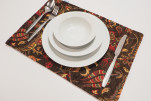 PlaceMats, Table Linens 12x18, Brown Caucasus Carnation Pattern Turkish Fabric Table Mat, Table Decoration, Home Living, Dining PlaceMats, Table Linens 12x18, Brown Caucasus Carnation Pattern Turkish Fabric Table Mat, Table Decoration, Home Living, Dining