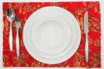 Place Mats, Table Linens 12x18, Red Caucasus Carnation Pattern Turkish Fabric Table Mast, Table Decoration, Home Living, Dining Place Mats, Table Linens 12x18, Red Caucasus Carnation Pattern Turkish Fabric Table Mast, Table Decoration, Home Living, Dining